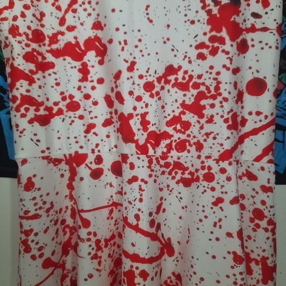 Blood Splattered American Psycho Skater Dress Horror Costume Novelty Size Large - Picture 3 of 7